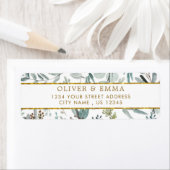 Étiquette Botanical Eucalyptus leaves wedding return address (En situation)