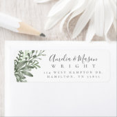 Étiquette Botanical Foliage Wedding  Return Address (En situation)