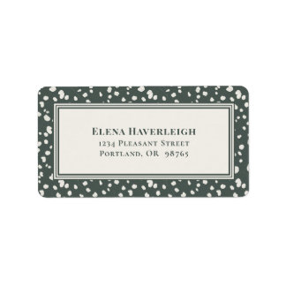 Étiquette Botanical Forest Green Wildflower Lunaria Custom