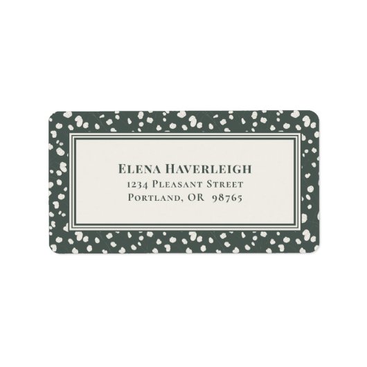 Étiquette Botanical Forest Green Wildflower Lunaria Custom (Devant)