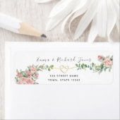 Étiquette Botanical Gold Greenery Mariage Adresse de retour (En situation)