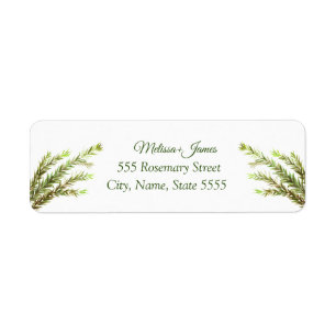 Étiquette Botanical Greenery Rosemary Mariage Retour Étiquet