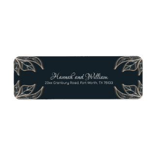 Étiquette Botanical Navy Blue Mariage RSPV Adresse de retour
