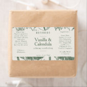 Étiquette Botanical Sage Green Floral Ingredients Product (En situation)