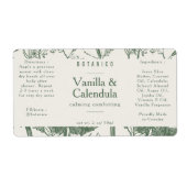 Étiquette Botanical Sage Green Floral Ingredients Product (Devant)