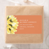 Étiquette Botanical sunflower country rustic (En situation)