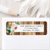 Étiquette Botanique Boho Rustique Woodgrain Adresse de retou (En situation)