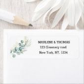 Étiquette Botanique Eucalyptus Branch Adresse de retour (En situation)