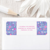 Étiquette Botanique Fleur sauvage bleu Floral Adresse de ret (En situation)