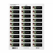 Étiquette Botanique fleurie pays rose Bourgogne noir (Feuille entière)