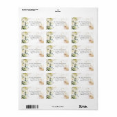 Étiquette Botanique Floral Rustique Blanc Mariage Retour Éti (Feuille entière)