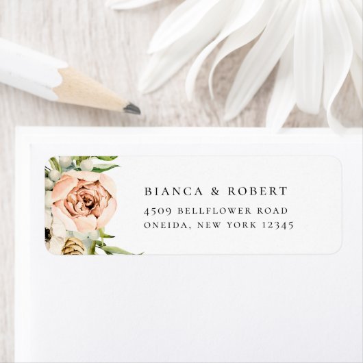 Étiquette Botanique Forêt Florale Adresse de retour (En situation)