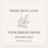 Étiquette botanique minimaliste artisanale fabriqu (Devant)