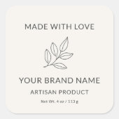 Étiquette botanique minimaliste artisanale faite à (Devant)