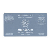 Étiquette Botanique moderne Neutral Bleu Produit naturel (Devant)