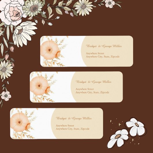 Étiquette Botanique Rustique Boho floral chaud