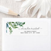 Étiquette Botanique Verdure Foliage Mariage d'aquarelle (En situation)