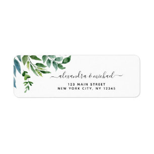 Étiquette Botanique Verdure Foliage Mariage d'aquarelle