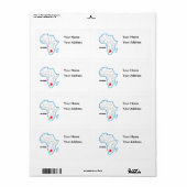 Étiquette Botswana (Feuille entière)