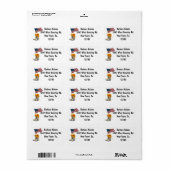 Étiquette Bottes américaines de pays Adresse de retour (Feuille entière)