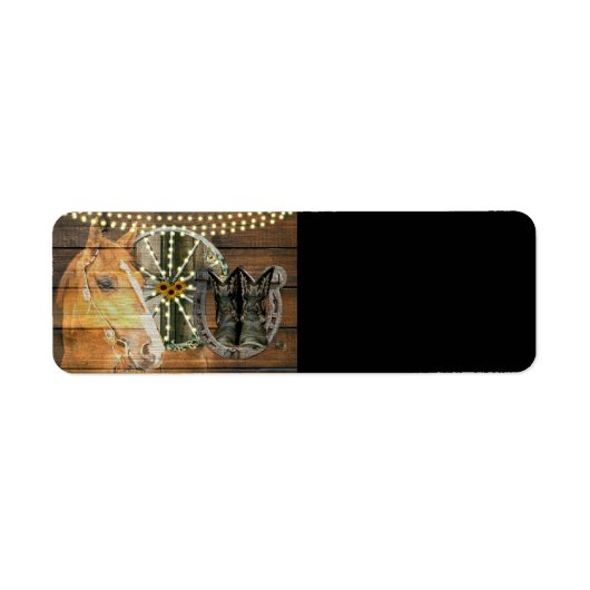 Étiquette Bottes de cow-boy à roue Western Horse Horseshoe W (Devant)