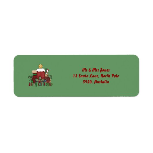 Étiquette Bottes de Noël, (Devant)