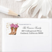 Étiquette Bottes Russe Cowboy Rose Rose Adresse de retour La (En situation)