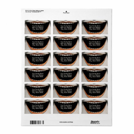 Étiquette Bouche déplaisante (Feuille entière)