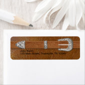 Étiquette Boucle d'argent et cuir (En situation)