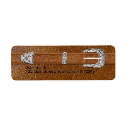 Étiquette Boucle d'argent et cuir (Devant)