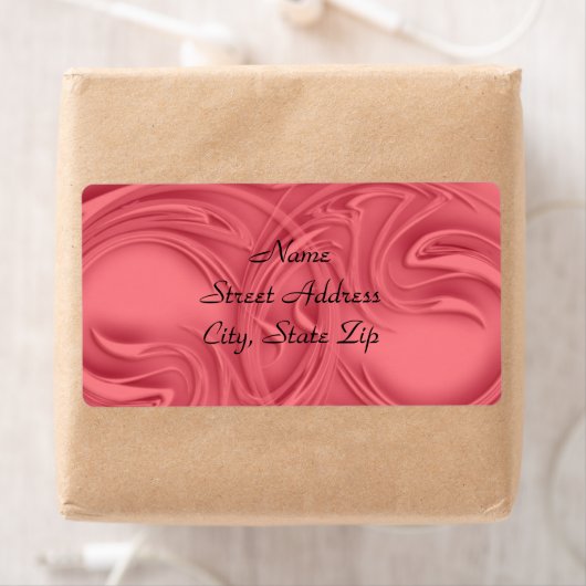 Étiquette Boucles sur le rouge (En situation)