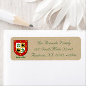 Étiquette Bouclier héraldique de la famille Acevedo (En situation)