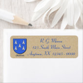 Étiquette Bouclier héraldique moran (En situation)