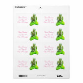 Étiquette Bouddha vert Mossy méditant Thunder_Cove (Feuille entière)