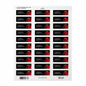 Étiquette Bougie de Noël rouge, Holly et Poinsettia (Feuille entière)