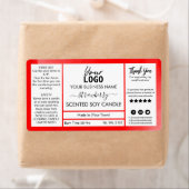 Étiquette Bougie de soja parfumée à la fraise rouge (En situation)