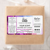 Étiquette Bougie de soja parfumée à l'encre vive (En situation)
