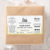 Étiquette Bougie De Soja Parfumée En Or Moderne Et Marbre (En situation)