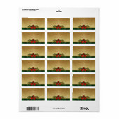 Étiquette Bougie, Pine Tree, Red Bow Holiday (Feuille entière)