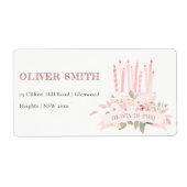 Étiquette Bougies à gâteau floral moelleux n'importe quel âg (Devant)