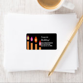 Étiquette Bougies dorées Surprise Anniversaire (En situation)