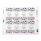 Étiquette Bougies Faite Maison Motif Fraises (Feuille entière)