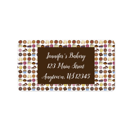 Étiquette Boulangerie Bake Vente Aliments Brownie Cupcake Pi (Devant)