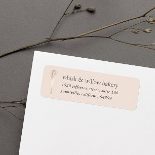 Étiquette Boulangerie Blush & Gold Whisk Adresse de retour