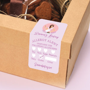 Étiquette Boulangerie Femme Sécurité alimentaire Alerte alle