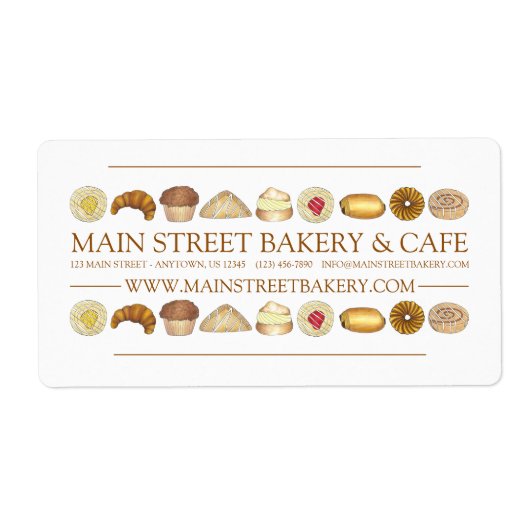 Étiquette Boulangerie Viennoiseries Croissant Donut Muffin P (Devant)