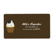 Étiquette Boulangerie Whimsical Cupcake (Devant)