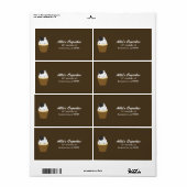 Étiquette Boulangerie Whimsical Cupcake (Feuille entière)