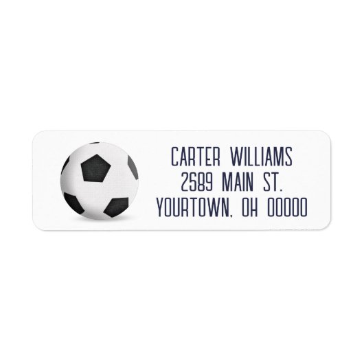 Étiquette Boule De Football En Blanc (Devant)