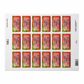 Étiquette Boule de Noël rouge (Feuille entière)